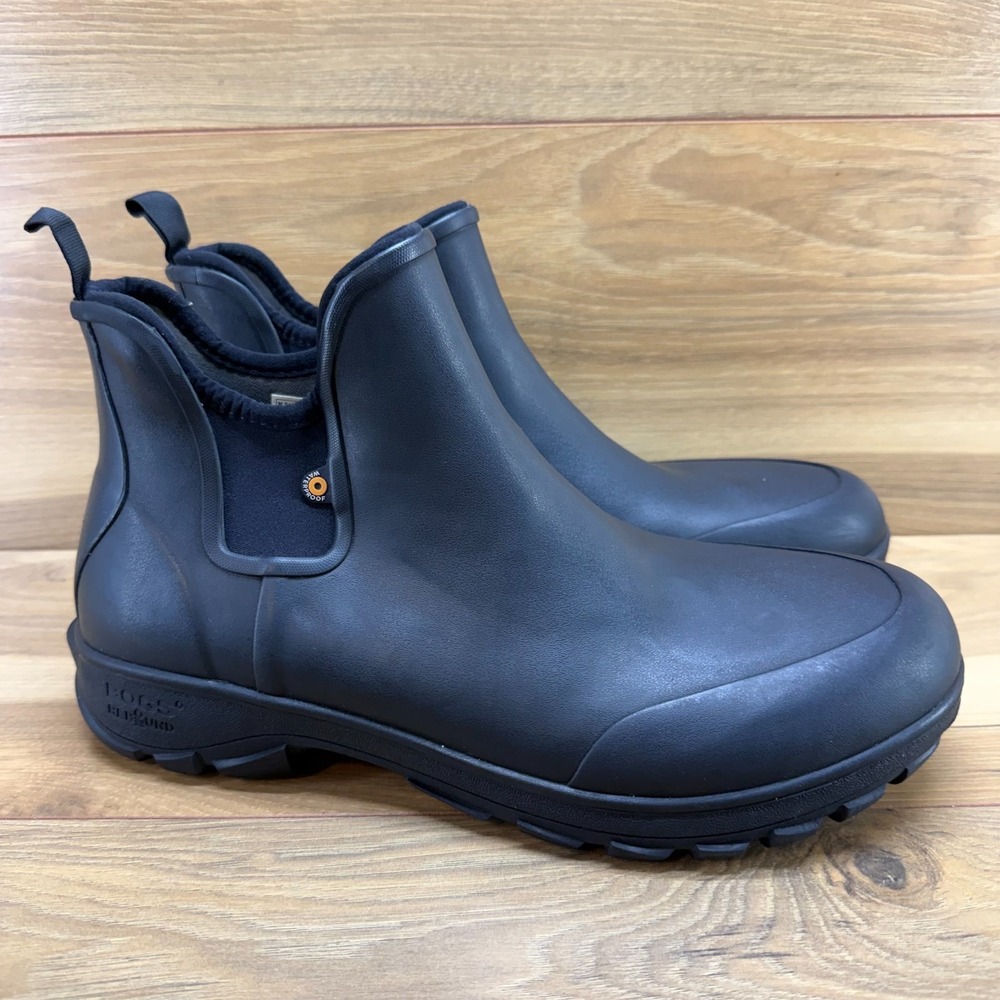 BOGS Sauvie Chelsea Boot Mens 11 EU 44 Black Waterproof Rebound Casual Outdoor